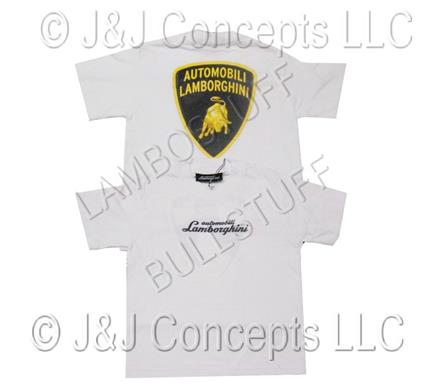 Youth White Lamborghini Crest T shirt size Xsmall 3 to 4 T  -50% OFF