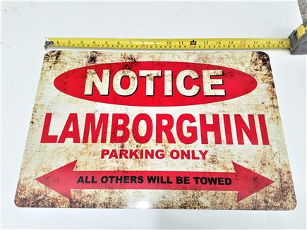Sign Lamborghini Parking Only Metal 12in x 18in
