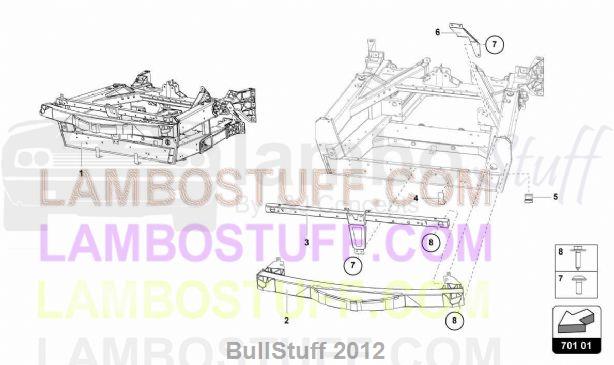 2012 Lamborghini AVENTADOR LP700-4 COUPE CANADA FRONT FRAME ELEMENTS ...