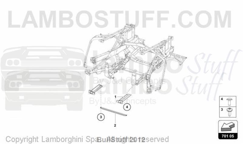 2012 Lamborghini AVENTADOR LP700-4 COUPE ENGLAND REAR FRAME ELEMENTS ...