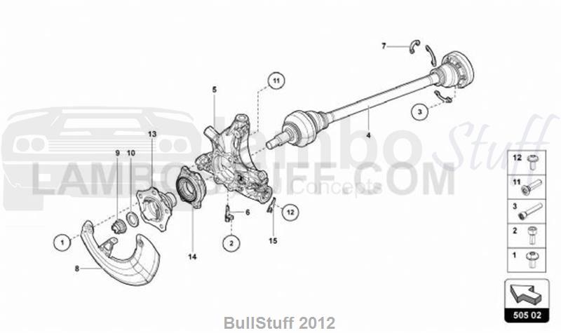 2013 Lamborghini AVENTADOR LP700-4 ROADSTER ENGLAND REAR DRIVE SHAFT ...