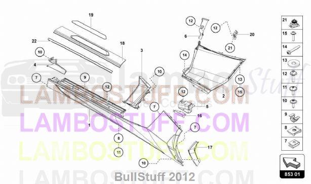 2013 Lamborghini AVENTADOR LP700-4 ROADSTER EUROPE EXTERNAL SIDE MEMBER ...