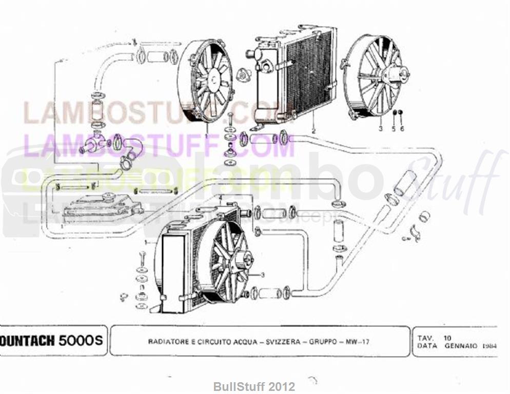 1984 Lamborghini Countach 5000s USA Radiator and Coolent System (10)