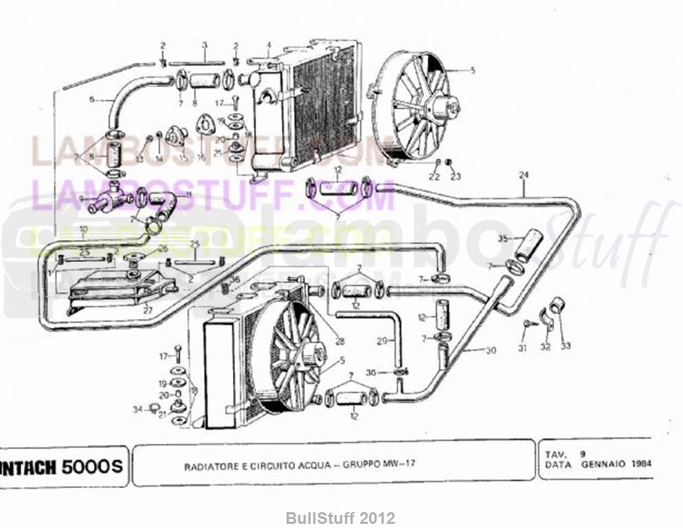 1984 Lamborghini Countach 5000s USA Radiator and Cooling System (9)