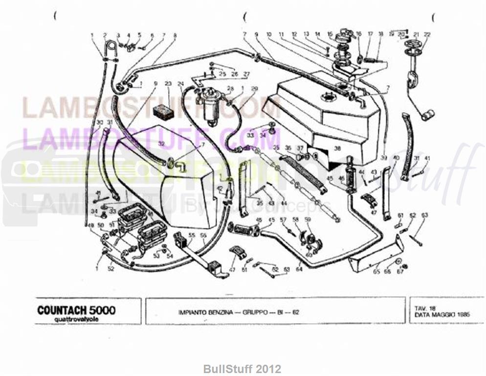 1985 Lamborghini Countach 5000 Quatro USA Fuel System (18)