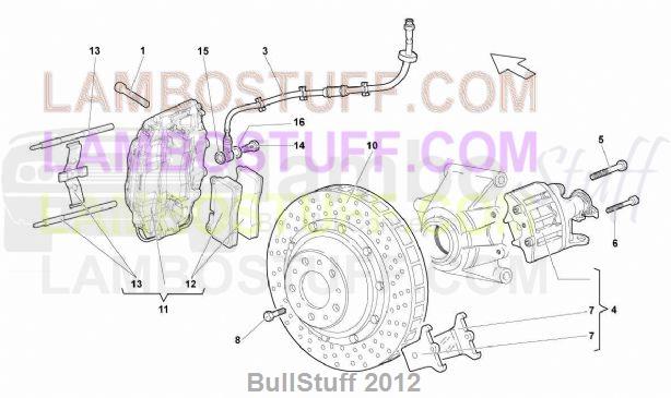 2008 Lamborghini MURCIELAGO LP 640 COUPE USA REAR BRAKES (615.03.00)