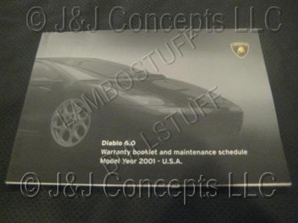 Diablo 6.0 2001 -2002 (VIN Required) Warranty Manual 