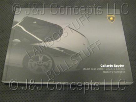 GALLARDO SPYDER 2007 OWNERS HANDBOOK