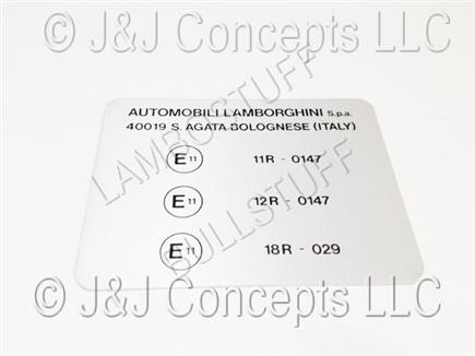 HOMOLOGATION PLATE
