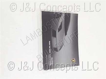 MURCEILAGO COUPE 2003 OWNERS MANUAL