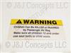 Passenger Air Bag Warning Sticker