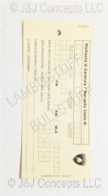 WARRANTY CLAIMS FORM