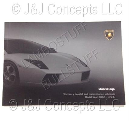 MURCIELAGO 2006 WARRANTY BOOKLET 