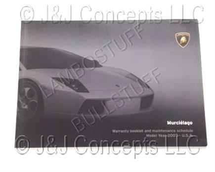 MURCIELAGO LP640 2007 WARRANTY BOOKLET 