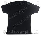 Ladies Blue Lamborghini Logo Round Neck short sleeve shirt