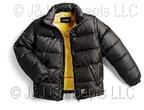 Mens Black Down Coat with Crest size Medium