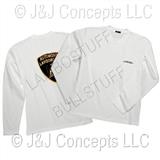 Mens White Lamborghini Crest Long Sleeve Tee Shirt