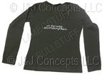 Ladies Green Military Strass V Neck Rhinestone Long Sleeve Tee Shirt size Large