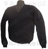 Mens Blue V Neck Cotton Sweater