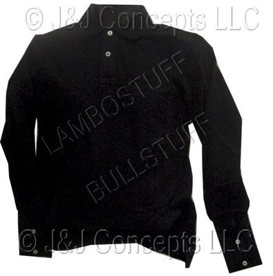 Mens Black Hydrogen Polo Long Sleeve Size M
