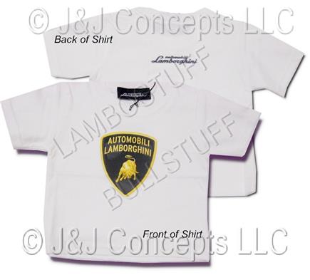 Infant White Lamborghini Crest tee shirt 18 months