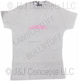 Ladies Grey Lamborghini Logo Round Neck Tee