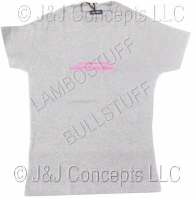 Ladies Grey Lamborghini Logo Round Neck Tee size Large