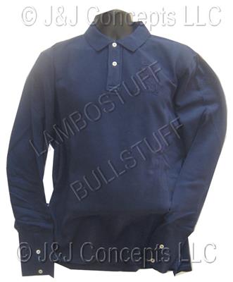 Mens Blue Hydrogen Polo Long Sleeve Shirt size Large