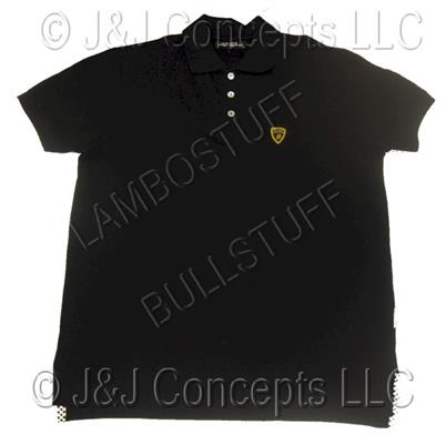 Mens Black Sport Polo Short Sleeve Shirt size Large