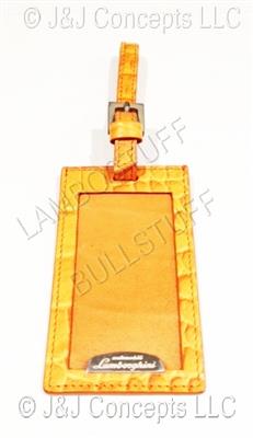 LUGGAGE TAG - LEATHER ORANGE
