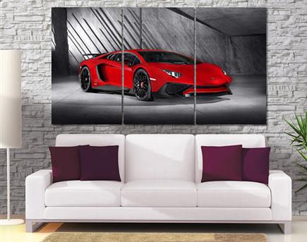 Aventador canvas print 3 pieces 85 in by 47 in