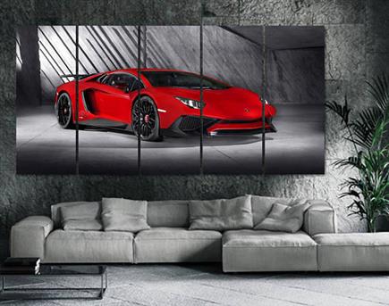 Aventador canvas print 5 pieces 79 in by 40 in