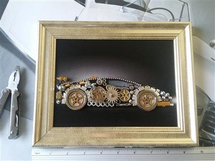 Aventador Steampunk Art Silver pvc frame 9 in by 7 in