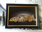 Aventador Steampunk Art black wood frame 9 in by 6 in