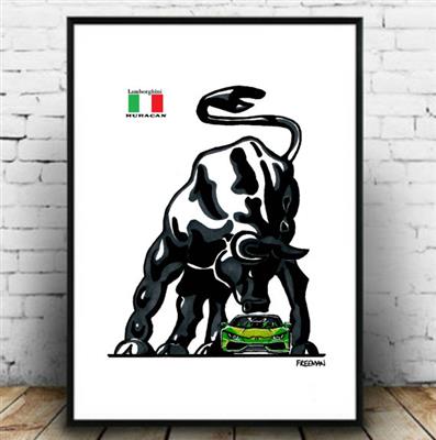 Huracan Print Artist Signed Approx 11x16 inches NO FRAME