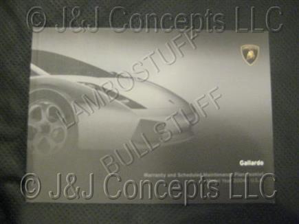 GALLARDO 2004 WARRANTY BOOKLET USED SOLD AS IS - NONREFUNDABLE