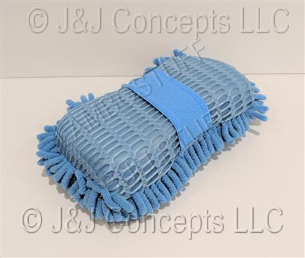Ultimate Chenille Microfiber Two Sided Wash Sponge, Blue